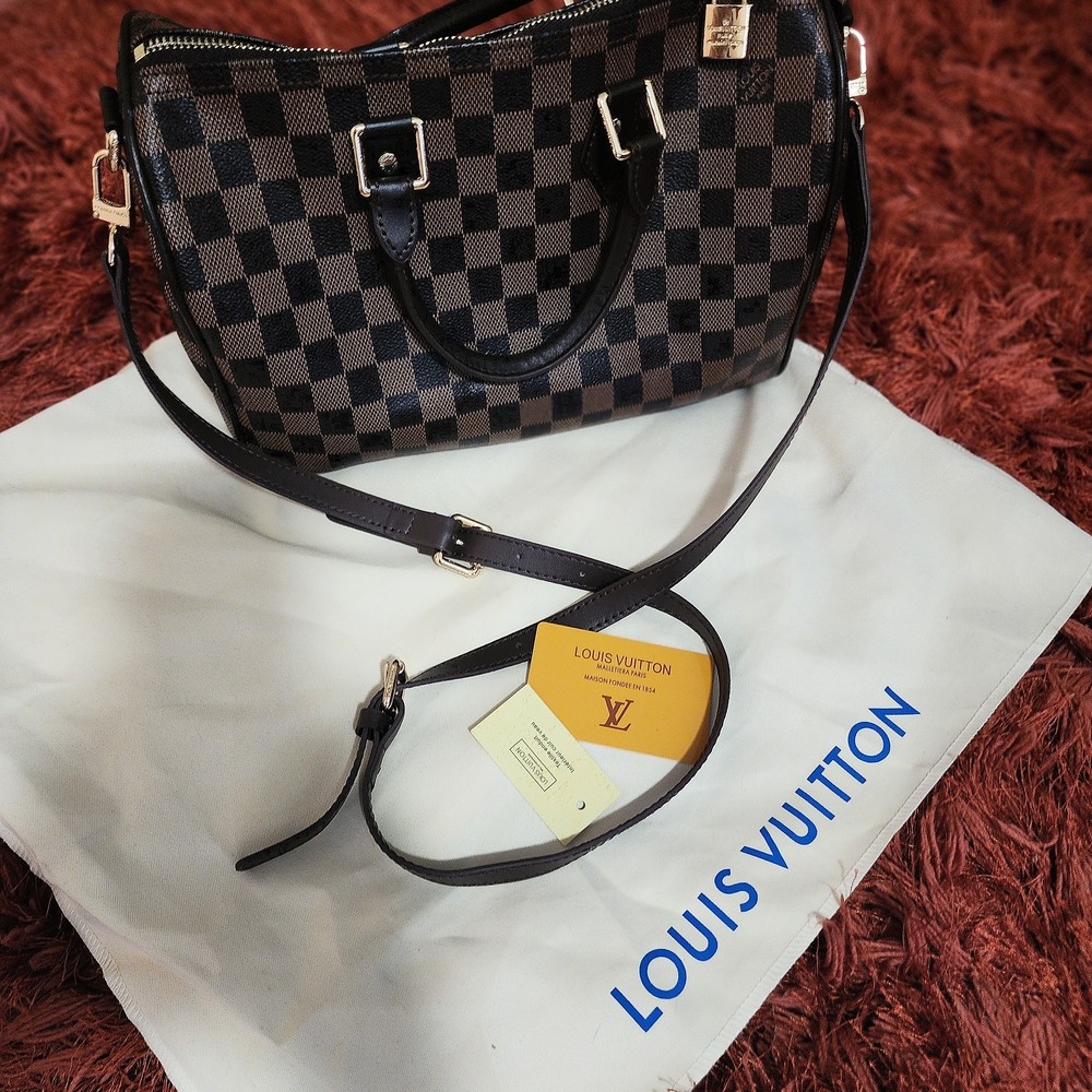 Louis Vuitton Damier Ebene Brown Top-Handle Shoulder Bag